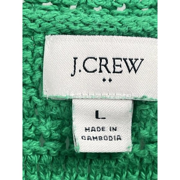 J Crew Kelly Green Knit Sleeveless Sweater Top Sz Large CAD87 Preppy Old Money - Picture 4 of 6